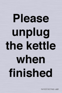 Please unplug the kettle when finished